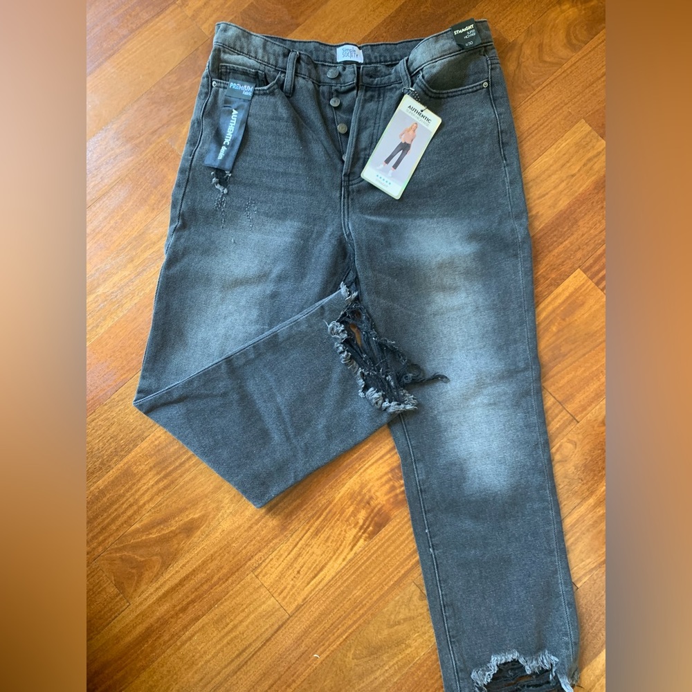 High rise straight jeans